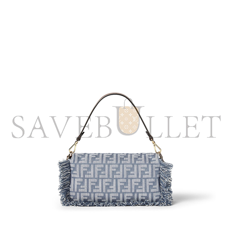 FENDI BAGUETTE BLUE DENIM EFFECT FF JACQUARD BAG 8BR600AUT4F1SXQ (27*15*6cm) FENDI BAGUETTE BLUE DENIM EFFECT FF JACQUARD BAG 8BR600AUT4F1SXQ (27*15*6cm)